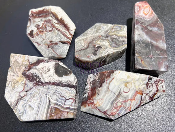 Crazy Lace Banded Agate Faceted Polished Free Form Shapes Carving Palm Stones Home & Living > Home Decor > Home Accents