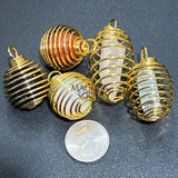Crystal Gem Holder Spiral Cage Pendants (Silver Gold or Copper Plated) Circle Square Wholesale Craft Supplies & Tools >