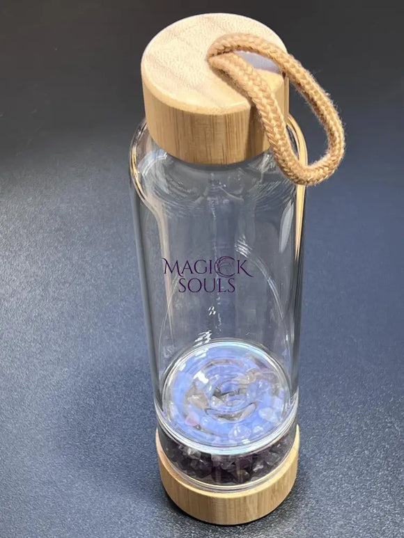 Crystal Infused Glass Water Bottle (Interchangeable Base) Gemstone Infuser Home & Living > Kitchen & Dining > Drink &