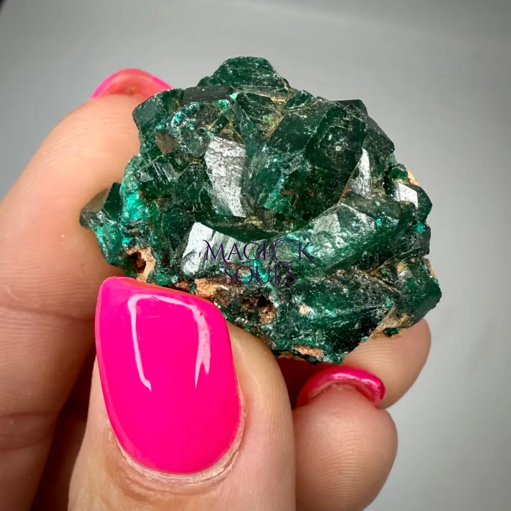 Dioptase Small Cluster – Rare Green Crystal from Congo Home & Living > Home Decor > Home Accents > Rocks & Geodes