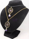 Dreamcatcher Pendant (Amethyst Crystal)(Gold Plated) Gemstone Jewelry Necklace Supply Craft Supplies & Tools > Beads