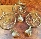Dreamcatcher Pendant (Citrine Crystal Point)(Gold Plated) Gemstone Jewelry Necklace Supply Craft Supplies & Tools >
