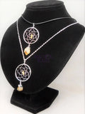 Dreamcatcher Pendant (Citrine Crystal)(Silver Plated) Gemstone Jewelry Necklace Supply Craft Supplies & Tools > Beads