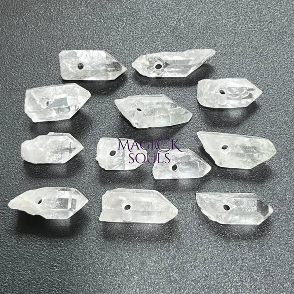 Drilled Clear Quartz Crystal Points (2mm Hole) Wholesale Pendant Beads Craft Supplies & Tools > Beads Gems & Cabochons