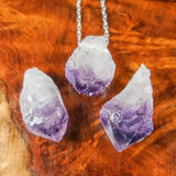 Drilled Raw Amethyst Crystal Point (3mm Hole) Rough Gemstone Jewelry Necklace Supply Craft Supplies & Tools > Beads