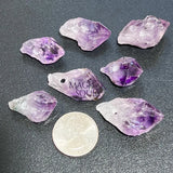 Drilled Raw Amethyst Crystal Point (3mm Hole) Rough Gemstone Jewelry Necklace Supply Craft Supplies & Tools > Beads