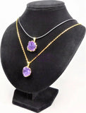 Druzy Amethyst Necklace Pendant Petite Gold Crystal Cluster Retail Pendants