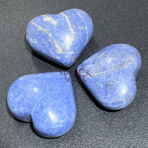 Dumortierite (Blue Moon Quartz) Puffy Heart Polished Crystal Carving Home & Living > Home Decor > Home Accents > Rocks