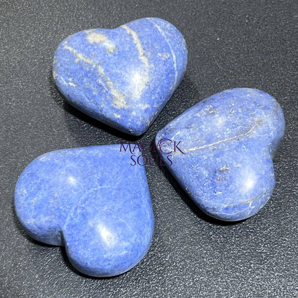 Dumortierite (Blue Moon Quartz) Puffy Heart Polished Crystal Carving Home & Living > Home Decor > Home Accents > Rocks