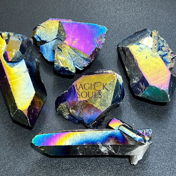 Extra Large Titanium Aura Quartz Crystal Clusters And Rough Raw Points Home & Living > Home Decor > Home Accents >