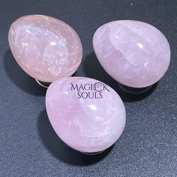 Extra Quality Madagascar Pink Rose Quartz Egg Gemstone Decor Carving Supply Home & Living > Home Decor > Home Accents >