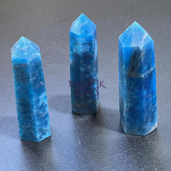 Extra Quality Premium Blue Apatite Standing Tower Point Crystal Obelisk Carvings Home & Living > Home Decor > Home