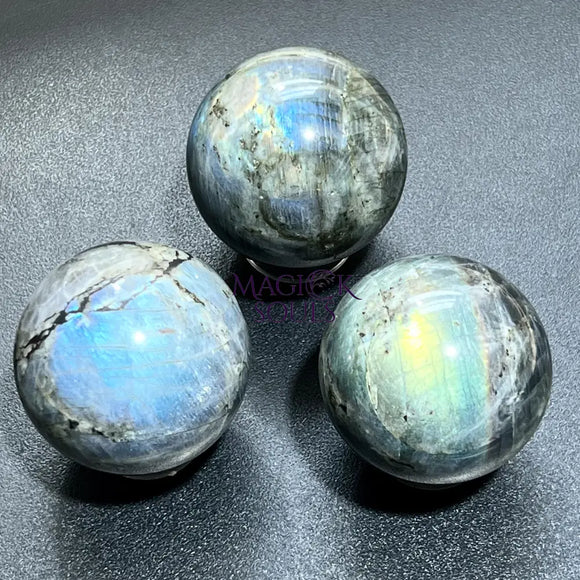 Flashy Labradorite Spheres (50 60mm) Wholesale Carving Home & Living > Home Decor > Home Accents > Rocks & Geodes