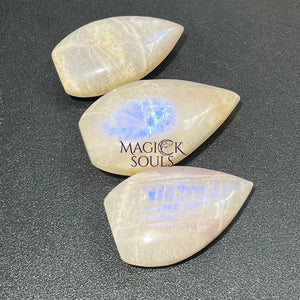 Flashy Peach Moonstone Crystal Flame Point Tower Carving Gemstone Statue Home Decor Supply Home & Living > Home Decor >