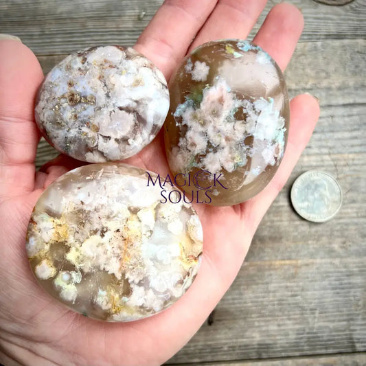 Flower Agate Palm Stones - Magick Souls
