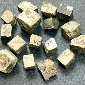 Gold Iron Pyrite Crystal Cubes Rough Raw (By The Piece or Pound) Fools Gold Wholesale Home & Living > Home Decor > Home