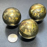 Golden Chalcopyrite Sphere Polished Crystal Orb Polished Shiny Gold Carving Gemstone Decor Supply Home & Living > Home
