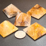 Golden Healer Quartz Crystal Pyramid Carving Polished Gemstone Decor Supply Home & Living > Home Decor > Home Accents >