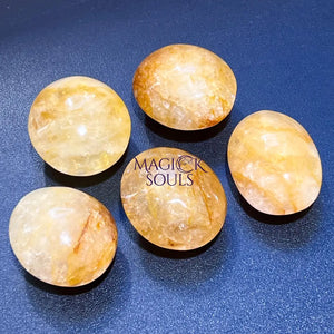 Golden Healer Quartz Palm Stone Gemstone Home Decor Carving Supply Home & Living > Spirituality & Religion > Prayer