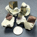 Golden Iron Pyrite Crystal Cubes In Rough Raw Matrix Wholesale Home & Living > Home Decor > Home Accents > Rocks &