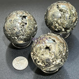 Golden Pyrite Crystal Druzy Sphere Fools Gold Polished Carving Wholesale Home & Living > Home Decor > Home Accents >