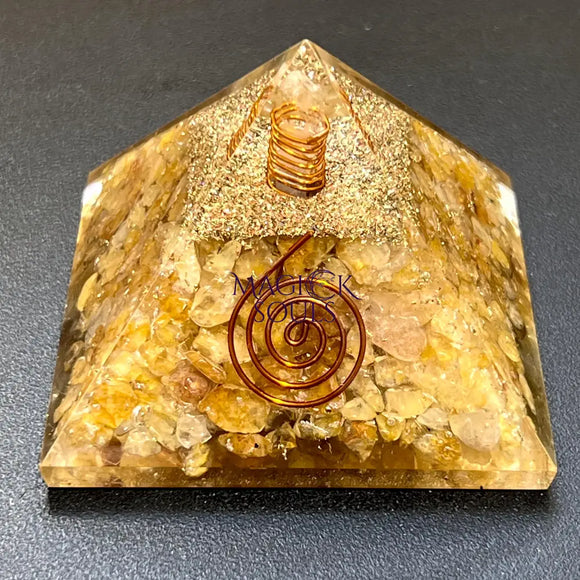Golden Yellow Quartz Crystal Resin Pyramid Gemstone Decor Carving Wholesale Home & Living > Home Decor > Home Accents >