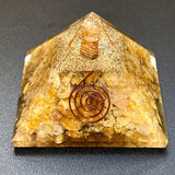 Golden Yellow Quartz Crystal Resin Pyramid Gemstone Decor Carving Wholesale Home & Living > Home Decor > Home Accents >