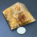 Golden Yellow Quartz Crystal Resin Pyramid Gemstone Decor Carving Wholesale Home & Living > Home Decor > Home Accents >