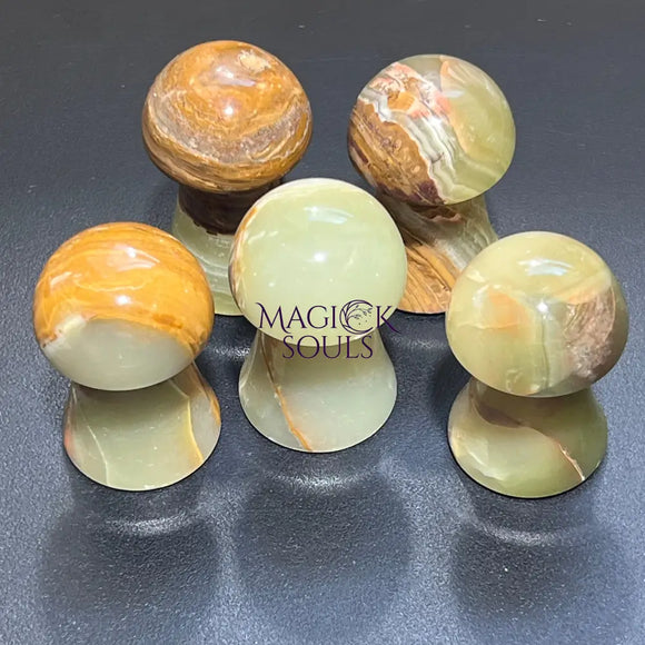Green Banded Onyx Mushroon Crystal Carving Wholesale Home & Living > Home Decor > Home Accents > Rocks & Geodes