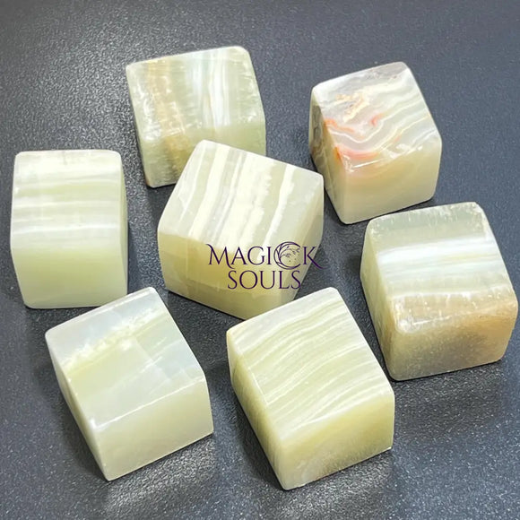 Green Banded Pistachio Calcite Crystal Cube Block Carving Wholesale Home & Living > Home Decor > Home Accents > Rocks &