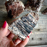 Black Tourmaline and Mica Flat Based Natural Freeforms - Magick Souls