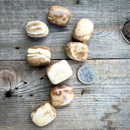 Tumbled Chocolate Root Beer Calcite UV Reactive - Magick Souls
