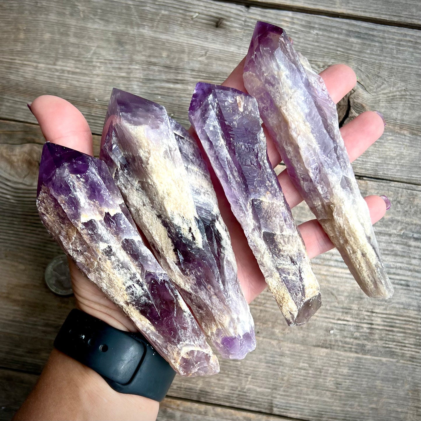 Amethyst Bahia Root Elestial Dragon Tooth Wand - Magick Souls