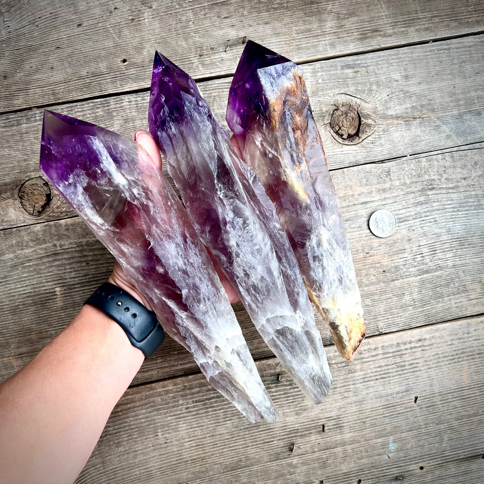 Amethyst Bahia Root Elestial Dragon Tooth Wand - Magick Souls