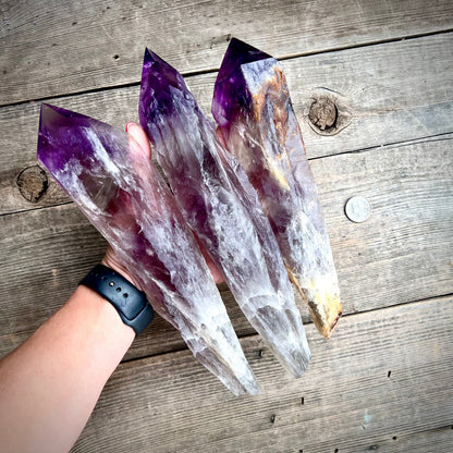 Amethyst Bahia Root Elestial Dragon Tooth Wand - Magick Souls