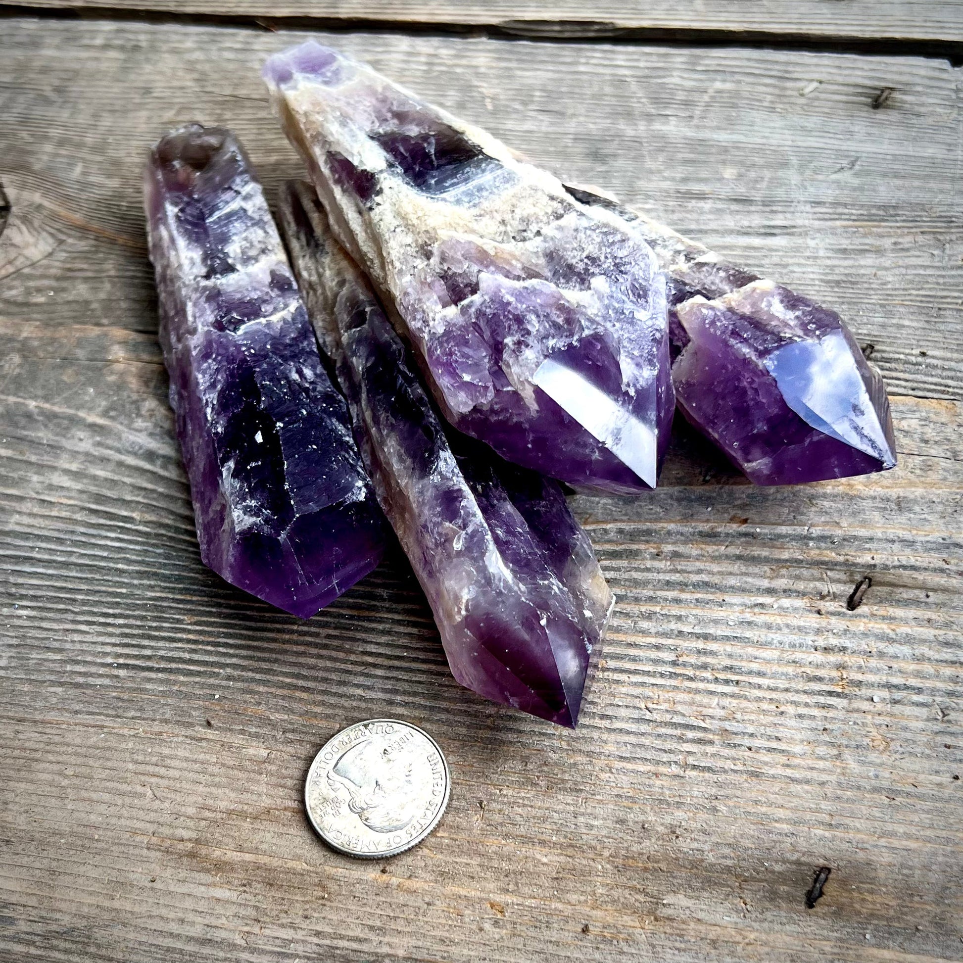 Amethyst Bahia Root Elestial Dragon Tooth Wand - Magick Souls