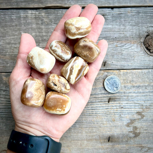 Tumbled Chocolate Root Beer Calcite UV Reactive - Magick Souls