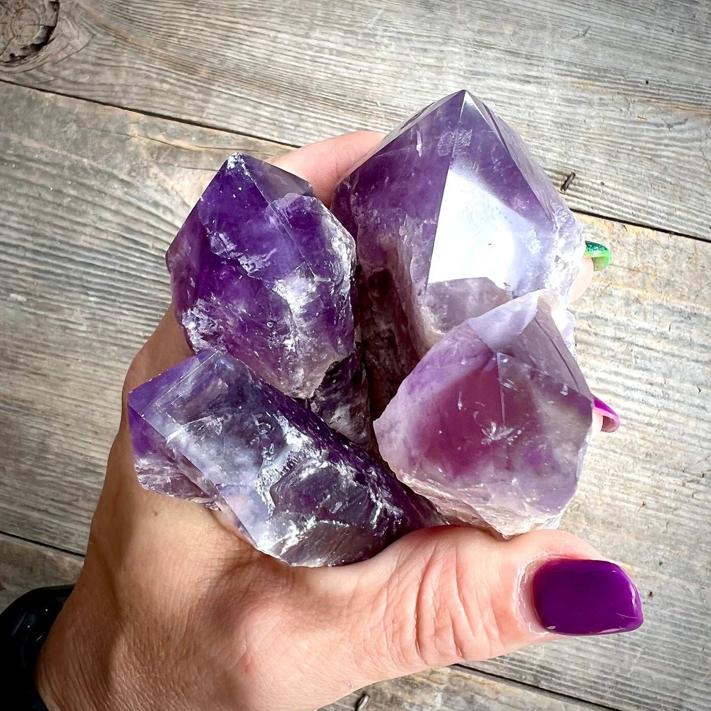 Amethyst Bahia Root Elestial Dragon Tooth Wand - Magick Souls