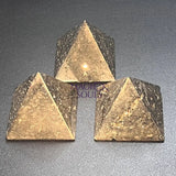 Iron Pyrite Pyramid Crystal Druzy Carving Polished Fools Gold Home & Living > Home Decor > Home Accents > Rocks & Geodes