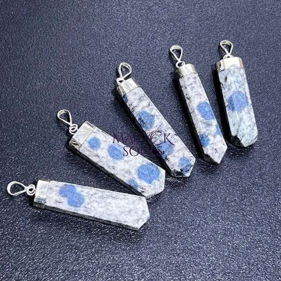K2 Jasper Crystal Point Pendant (925 Sterling Silver) Faceted Gemstone Jewelry Necklace Supply Craft Supplies & Tools >