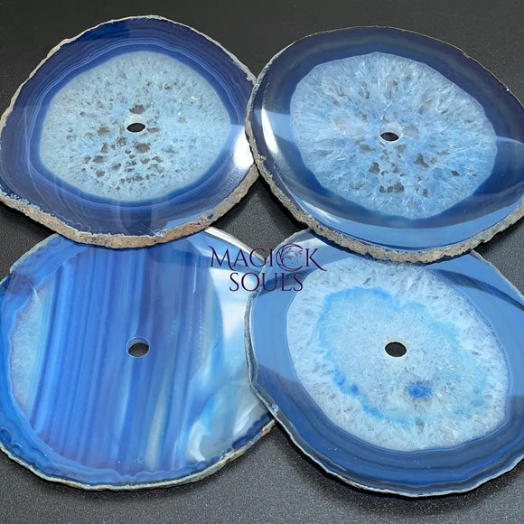 Large Blue Color Agate Slice Clock Faces (5.5 to 6 Inches)(1 CM Drilled Hole) Home & Living > Home Decor > Home Accents