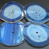Large Blue Color Agate Slice Clock Faces (5.5 to 6 Inches)(1 CM Drilled Hole) Home & Living > Home Decor > Home Accents