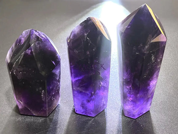 Large Extra Quality Dark Amethyst Crystal Faceted Scepter Point Standing Tower Staff Wand Home & Living > Home Decor >