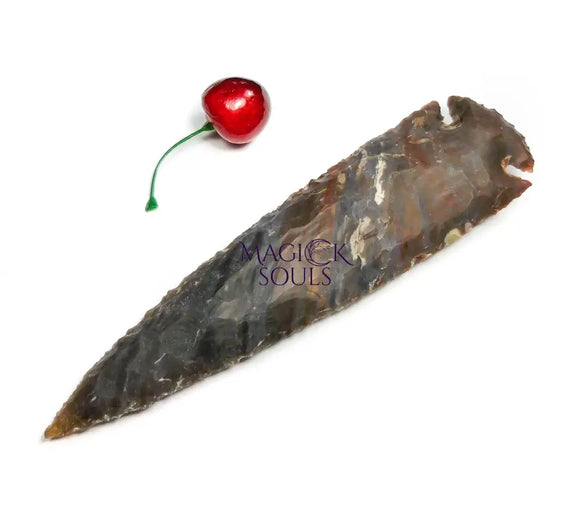 Large Fancy Jasper Arrowhead Decorative Spearhead Carving Arrow Stone Home & Living > Home Decor > Home Accents > Rocks
