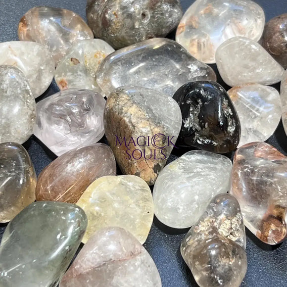 Large Included Quartz Crystal Tumbled Stones (Lodolite) (By The Piece or Pound) Wholesale Home & Living > Home Decor >