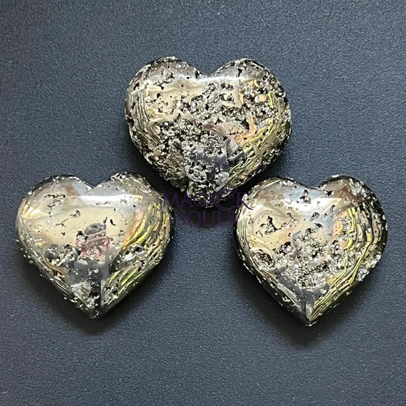 Large Iron Pyrite Druzy Crystal Puffy Heart Polished Carving Wholesale Fools Gold Home & Living > Home Decor > Home