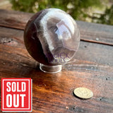 Large Natural Fluorite Sphere 75mm UV Reactive Magick Souls