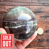 Large Natural Fluorite Sphere 80mm UV Reactive - Magick Souls