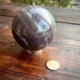 Large Natural Fluorite Sphere 80mm UV Reactive - Magick Souls