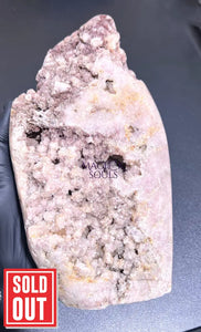 Large Pink Amethyst Druzy Crystal Cluster Standing Freeform Select Polished Carving Home & Living > Home Decor > Home